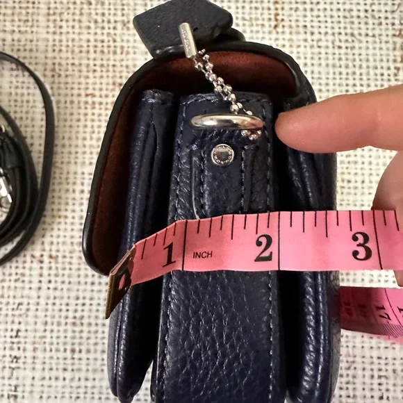 Coach Refined Pebble Leather Cassie Crossbody 17 in Navy with Silver hw - Picture 9 of 13